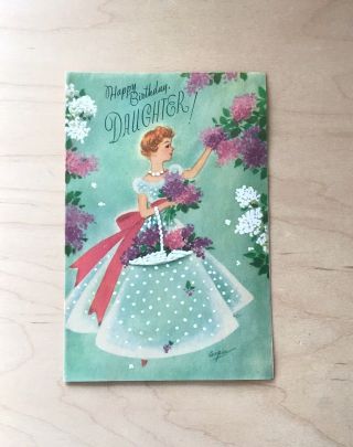 Vintage Rust Craft Marjorie Cooper 1950s Birthday Greeting Card Mid Century Rare