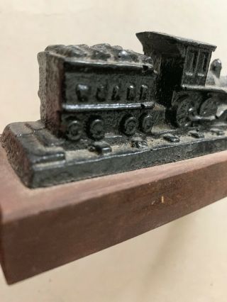 Vintage Coal Carving Hand Carved Statue Pennsylvania Train Locomotive Railroad 4