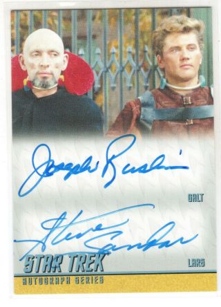 Star Trek Heroes Villains Da34 Joseph Ruskin / Steve Sandor Dual Autograph