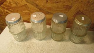 4 Antique Sellers Kitchen Cupboard Glass Spice Jars No.  4