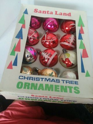 Vintage Box Santa Land Christmas Ornaments - Misc.  2 "