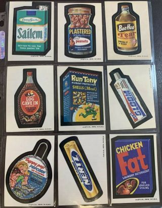 1973 Topps Wacky Packages 2nd Series Complete Rare Tan Back Set 33/33