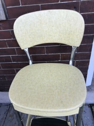Vtg Mcm 1960s COSCO YELLOW KITCHEN STEP STOOL CHAIR 3