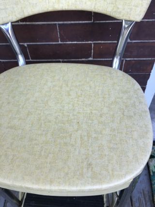 Vtg Mcm 1960s COSCO YELLOW KITCHEN STEP STOOL CHAIR 4