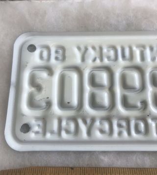 VINTAGE KENTUCKY 1980 MOTORCYCLE CYCLE LICENSE PLATE 139803 BLUE ON WHITE 5
