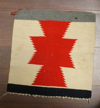 Antique Navajo Germantown Square Sampler Rug Native American Indian Textile