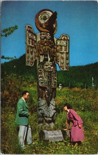 Pan Am Airways Airlines Ad Advert Alaska Ak Totem Indigenous Postcard E47
