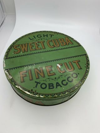 Vintage Sweet Cuba Light Fine Cut Tobacco Tin - Continental Tobacco