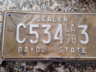 1978 Louisiana Dealer License Plate C 534 3