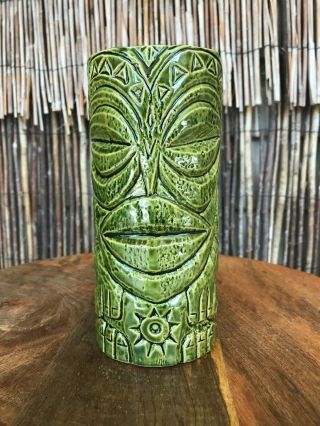 Crazy Al - Tonga Man Tiki Mug - Banana Green Glaze 2019