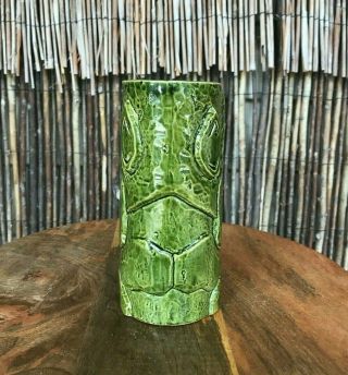 Crazy Al - Tonga Man Tiki Mug - Banana Green Glaze 2019 3
