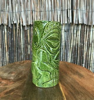 Crazy Al - Tonga Man Tiki Mug - Banana Green Glaze 2019 4