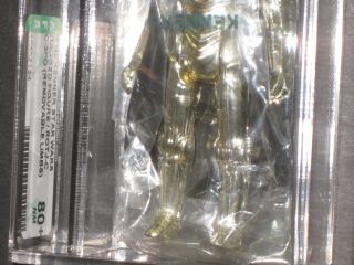 AFA 80,  NM 1982 Kenner Star Wars C - 3PO Action Figure Toy Doll Loose Bagged 2