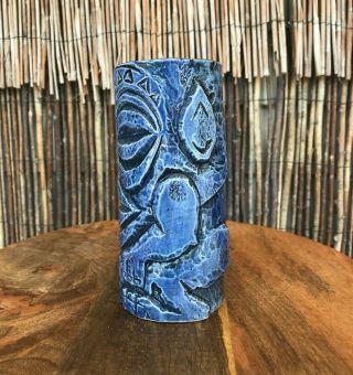 Crazy Al - Tonga Man Tiki Mug - Denim Blue Glaze 2019 2