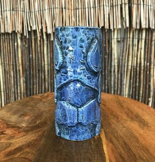Crazy Al - Tonga Man Tiki Mug - Denim Blue Glaze 2019 3