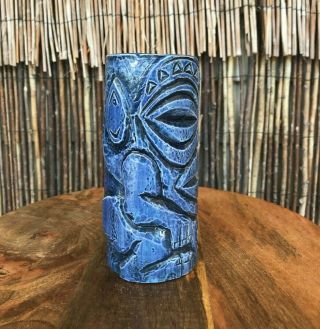 Crazy Al - Tonga Man Tiki Mug - Denim Blue Glaze 2019 4