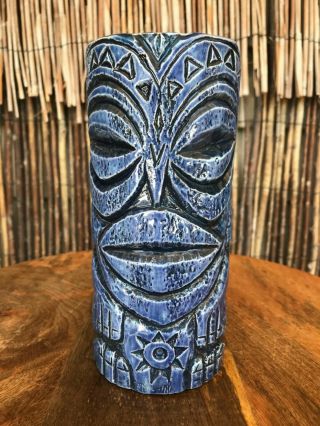 Crazy Al - Tonga Man Tiki Mug - Denim Blue Glaze 2019 6