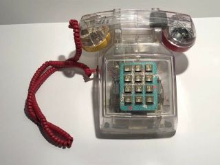 Vintage 80’s Cortelo Transparent Clear Colorful Touch Tone Desk Phone