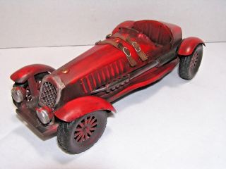 Metal Art Old Red Vintage Aston Martin Classic Race Car Auto Toy Racer Sculpture