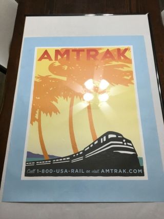 Vintage Train Poster Amtrak High Speed Service 22x28