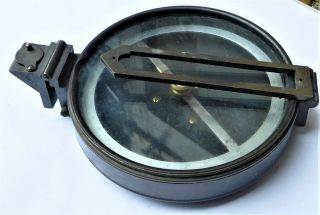 Large Brass Magnetic Surveying Compass Vintage Antique