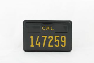 CAL California Motor Motorcycle License Number Plate Custom Embossed Alu Black 4