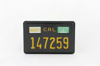 CAL California Motor Motorcycle License Number Plate Custom Embossed Alu Black 8