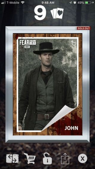 Topps The Walking Dead Digital Card Trader John Silver Gilded Cc2