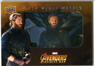 2018 Upper Deck Infinity War Strip Mined Metals Ssp Card Captain America Smm26