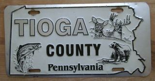 1999 Tioga County Pennsylvania Booster License Plate