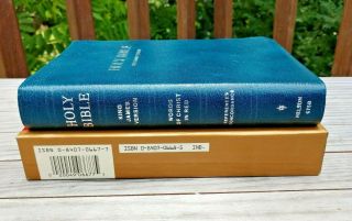 Scarce Kjv Royal Reference Bible (1972c,  Blue Bonded Leather W/ Silver) Lnib