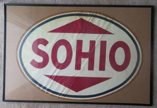 Huge 31 X 21 Vintage Sohio Gas Station Pump Sticker Decal