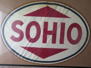 Huge 31 x 21 vintage Sohio Gas Station Pump sticker decal 2