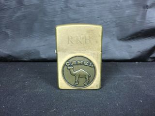 1992 Zippo Brass Toned Joe Camel Anniversary Lighter With Initials Rrb -