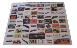 1998 Duocards Lionel Greatest Trains Trading Card Uncut Sheet (72 Cards)