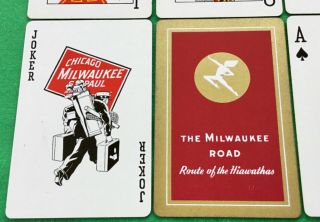 Old Vintage Us Railway Railroad Train Advertising Playing Cards Milwaukee Road
