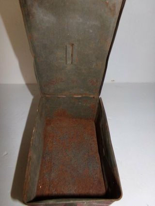 Vintage Union Leader Cut Plug Red Tobacco Tin Lunch Box Bale Handle Latch 5
