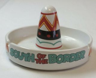 South Of The Border White Ceramic Sombrero Ashtray