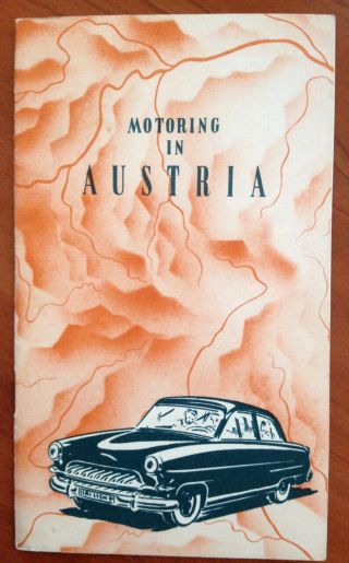 1955 Motoring In Austria /11 Vintage Auto Maps In Pocket Sized Booklet 3language