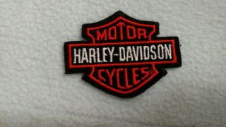Harley Davidson Motorcycles Small Patch Bar Shield Orange Black White 3 " X2 "