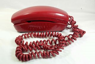 Vintage Retro Western Electric /bell Red Trimline Rotary Dial Telephone Phone