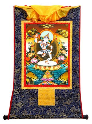 48 " Tibetan Buddhist Thangka The Mother Of Success - Machik Labdon Goddess Dancing
