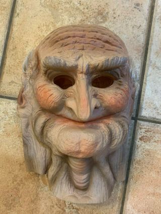 Cesar 80 Grandpa Old Man Halloween Face Head Creepy Plastic Mold Insert Mask