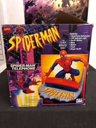 Vintage Spider - Man Animated Series Corded Telephone - Complete
