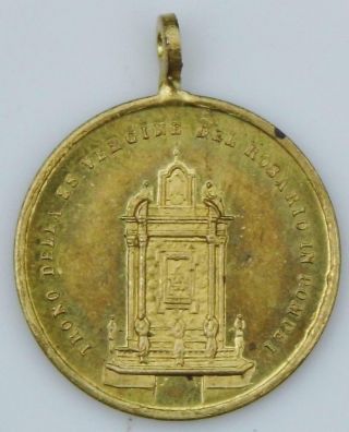 Fine Antique Holy Medal Throne Of Our Lady Of The Rosary Of Pompei St.  Dominic