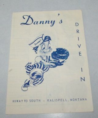 Vintage Danny’s Drive In Kalispell Montana Kentucky Fried Chicken Part Of Menu