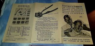 Antique 1925 BROWNE & SHARPE No.  1 Bressant HAIR CLIPPERS Chrome,  Box 6