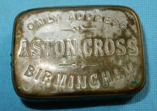 Antique Snuff Box Case Match Striker - Midland Vinegar Aston Cross Birmingham