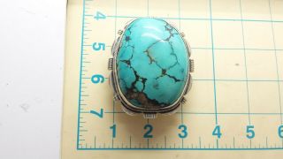 Navajo Design Oval Turquoise Sterling Silver 925 Belt Buckle 162g REY442 3