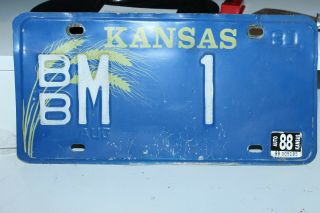 Bourbon County Kansas License Plate Tag Bb M 1 1981 Aluminum Embossed
